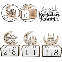3 STK Ramadan Adventskalender aus Holz Eid Mubarak Ornament 2024 Ramadan Dekoration Eid Countdown-Kalender