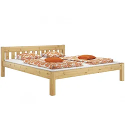 Erst-Holz Doppelbett Kingsizebett 180x200 Massivholz Kieferbett natur Futonbett mit Rollrost 60.38-18