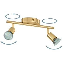 EGLO 2er LED Spot Buzz messing 28,5 x 6,5 cm GU10, warmweiß