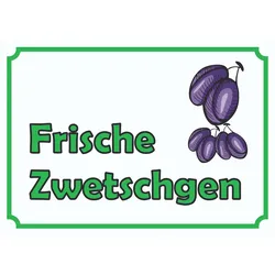 Frische Zwetschgen Schild A4 (210x297mm)