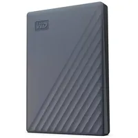 Western Digital WD My Passport grau 2TB, funktioniert mit USB-C 2 TB (Mobile Festplatte, Passwortschutz, Backup-Software, USB 3.2 Gen 1, 3 Jahre Garantie) Siliziumgrau