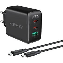 OEM Acefast 2W1 Netzwerk-Ladegerät 2x Usb C / Usb 65w Pd, Qc 3.0+Kabel Weiß