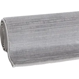 Sehrazat Teppich SEHRAZAT "LIMA, auch als Läufer", grau, B:80cm H:10mm L:150cm, Polyester, Polypropylen, Teppiche, Teppich, Kurzflor, Linienstruktur, leichter Glanz, Wohnzimmer
