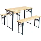 Balkon-Bierzeltgarnitur 3-teilig 110cm lang | 1 x Tisch 2 x Bank