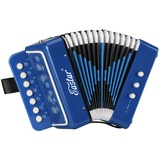 Eastar Akkordeon 10 Tasten Knopf Pädagogisches Musikinstrument für Kinder, Voll Funktionsfähiges Leichtes Ziehharmonika, Auswahl an Geschenken zum Kindertag,Blau