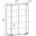 VCM Standvitrine Cenila 83 x 17 x 114 cm Silber