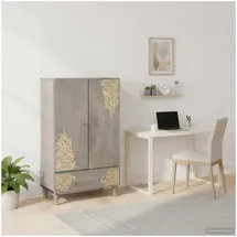 vidaXL Highboard 60 x 33 x 100 cm Grau / Gold