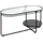 Haku-Möbel Couchtisch oval Schwarz Sicherheitsglas 90 x 42 x 49 cm