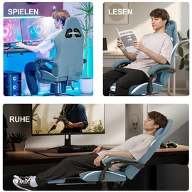 GTPLAYER Gaming Stuhl Stoff Blau