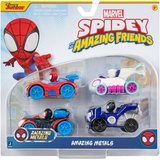 Spidey and his Amazing Friends Spidey und seine Super-Freunde - Metall Fahrzeuge 4er-Set, Spielzeug ab 3 Jahren