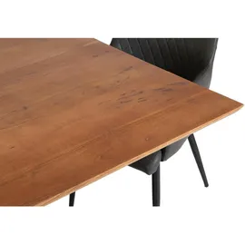 sam möbel gmbh Esstisch, 220x100cm Akazie massiv nussbaumfarben schweizer Kante Spider-Gestell ABBY - Braun,