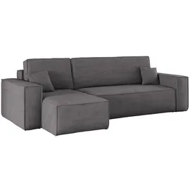 kaiser möbel Ecksofa Dicker Cord 2-Sitzer Dunkelgrau