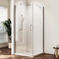 Duschkabinen Schwingtür 90x80 Cm Eckeinstieg Mit Seitenwand Duschkabine Drehtür 90cm Mit Seitenwand 80cm Duschabtrennung Pendeltür Komplett Dusche 6mm Nano Egs Glas Duschwand Höhe 195cm