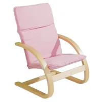 Home4You Kindersessel Pink, Webstoffbezug, Birkenschichtholz braun|rosa