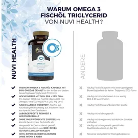 Nuvi Health Omega 3 Fischöl Triglyceride Form - 240 Kapseln