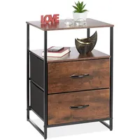 Relaxdays Nachttisch Industrial 45 x 41 x 70 cm Schwarz/Braun