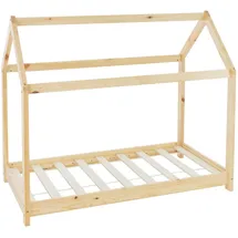 ML-Design Kinderbett Hausbett 80 x 160 cm Kiefer natur beige