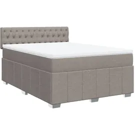 vidaXL Boxspringbett mit Matratze Taupe 140x200 cm Stoff