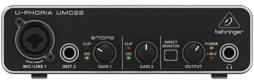 Behringer Digitales Aufnahmegerät (UMC22 U-Phoria - USB Audio Interface)