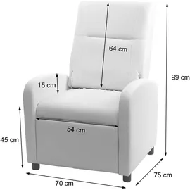 MCW Relaxsessel H18 Textil 70 x 99 x 75 cm Weiß