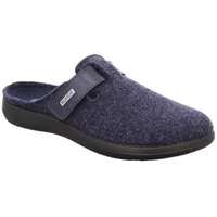 Rohde Damen Pantoffel Hausschuh, Klettverschluss Softfilz Bari 6549, Größe:41 EU, Farbe:Blau