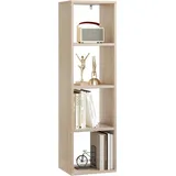Woltu Bücherregal, Eiche, Holzwerkstoff, 3 Fächer, Rechteckig, 30x106.5x23.5 cm, Wohnzimmer Regale, Bücherregale