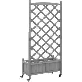 vidaXL Pflanzkübel mit Spalier 194 x 40 x 40 cm Grau