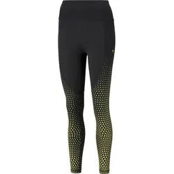PUMA Damen Tights Train Digital Print High, Schwarz/Gelb, L