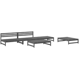 vidaXL 5-tlg. Garten-Lounge-Set Grau Massivholz Kiefer