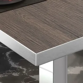 GGM Möbel Bistro Loungetisch 80 x 80 x 41 cm Light Wenge/Edelstahl