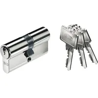 BKS Industriedoppelzylinder B-59 verschiedensperrend Messing vernickelt