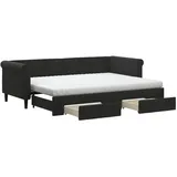 vidaXL Tagesbett Ausziehbar mit Schubladen Schwarz 80x200 cm Samt
