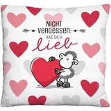 SHEEPWORLD Plüschkissen Motiv 'Hab dich lieb'