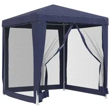vidaXL Partyzelt mit 4 Mesh-Seitenwänden Blau 2x2 m HDPE