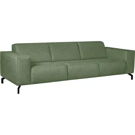 Home Affaire 3-Sitzer HOME AFFAIRE "Lorcan 257 cm, weiches Sitzgefühl", forest grün, B:257cm H:77cm T:93cm, 100% PES, Sofas, mit schwarzen Metallfüßen, Lederoptik und in weichem Strukturstoff