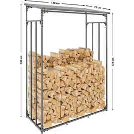 CLP Kaminholzunterstand Ruston Metall Größe L mit Abdeckplane Anthrazit