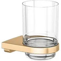 Keuco Moll Glashalter 12750259000 mit Echtkristall-Glas, Messing gebürstet