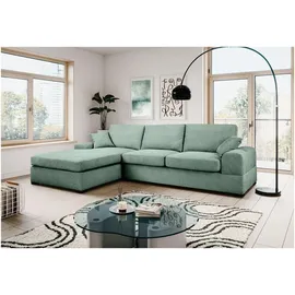 xonox Ecksofa Strukturstoff L-Form 3-Sitzer Petrol