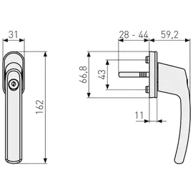 ABUS Abschließbarer Fenstergriff FG200 AB208-10er Set - Fensterknauf mit Druckzylinder, gleichschließend - ABUS-Sicherheitslevel 3-88562 - Weiß