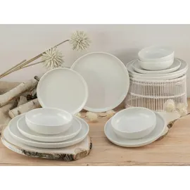 CreaTable Tafelservice Uno 12tlg. Steinzeug Weiß