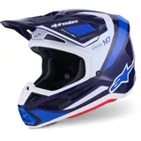 Alpinestars S-M7 Rise Motocross Helm, weiss-türkis-blau, Größe L