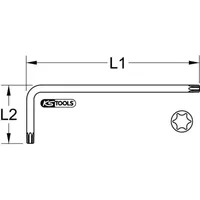 KS Tools Kugelkopf-Torx-Winkelstiftschlüssel, XL, T80, Magenta Rot