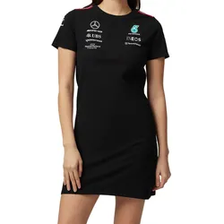 Mercedes-Benz AMG Petronas Damen Kleid mit Team- und Sponsoren-Logos Baumwoll-Kleid 701223439 001 Schwarz - XS