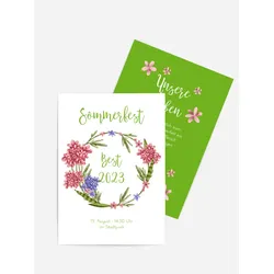 Einladung zum Sommerfest selbst gestalten mit Spruch und Fotos im Onlinedesigner bei Meine-Kartenmanufaktur.de