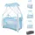 Lorelli Reisebett, Magic Sleep 2 Ebenen Baldachin Mobile Wickelauflage faltbar hellblau Sterne