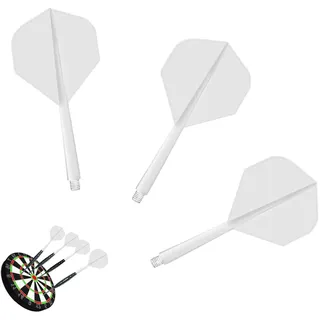 HEWJYDE 3 Target Darts, transparent weiß, mit langlebigen Flights, Target Darts, für ambitionierte Dartspieler, Target Darts Dart Flights Target Flights k Flex Flights Target