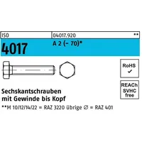 Hörger & Geßler Sechskantschraube ISO 4017 VG M12x 190 A 2 (- 70) 1 Stück