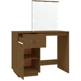 vidaXL Schminktisch mit LED Honigbraun 95x50x133,5cm Massivholz Kiefer