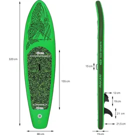 ECD Germany SUP Board Makani 320 x 80 x 15 cm grün