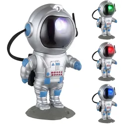 Tischlampe Tischleuchte Kinderlampe Astronaut Spielzimmer RGB Farbwechsel USB grau LED, Kunststoff, H 22 cm
